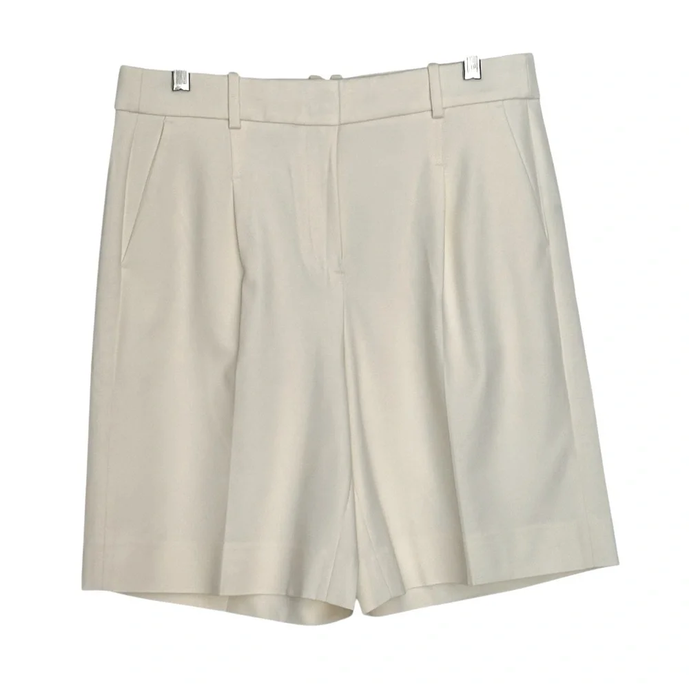 NEW J. CREW High-rise trouser‎ short in city twill in Cream Size 10